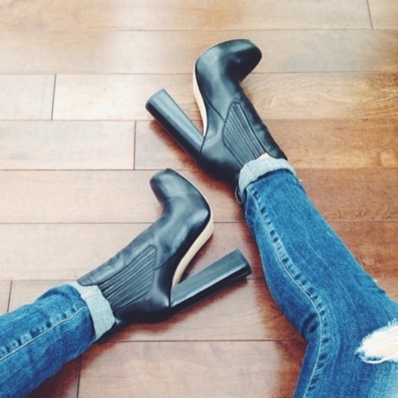 SOLD Alexander Wang Black Platform Anabela Bootie Sz 38 - Picture 15 of 16